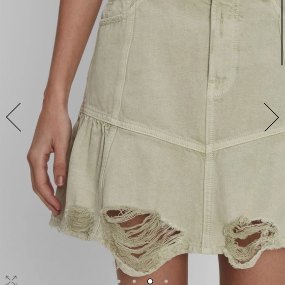 7 For All Mankind PEPLUM MINI SKIRT IN SOFT OLIVE Size 25 NWT - Picture 3 of 5